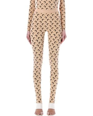 Marine Serre All-Over Moon Print Leggings - Natural