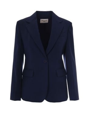 Max Mara Tailored Single-Breasted Blazer Jacket - Blue