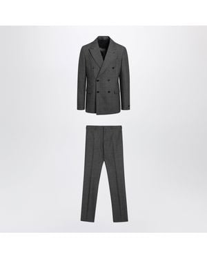 Prada Double-Breasted Wool Suit - Black