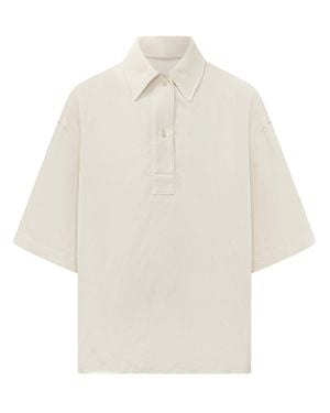 Studio Nicholson Modern Oversized Shirt With Unique Button Detail - White