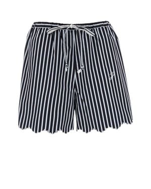Patou Embroidered Cotton Shorts - Black