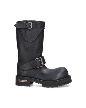 Balenciaga Inspired Calf Leather Boots For - Black