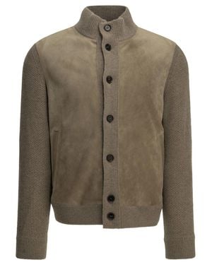 ZEGNA Cashmere And Suede Overshirt Jacket - Green