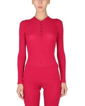 DSquared² Button Ribbed Sweater - Red