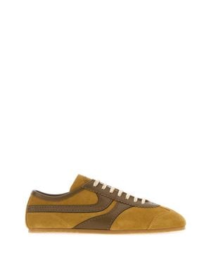 Dries Van Noten Mustard Suede Sneakers - Yellow