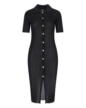 Versace Viscose-Blend Dress With Sculpted Trim Detail - Black