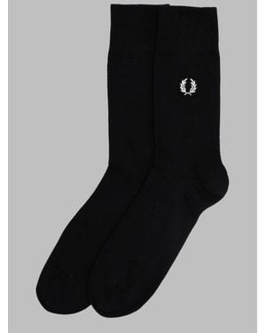 Fred Perry Embroidered Crew Socks - Black