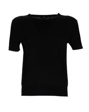 Theory Sophisticated Merino Wool Sweater For - Black