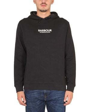 Barbour Logo Hoodie - Gray
