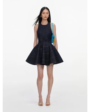 Self-Portrait Denim Halterneck Mini Dress - Blue