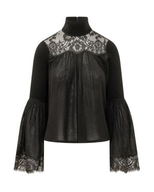 Zimmermann Lace Blouse With Delicate Detail - Black