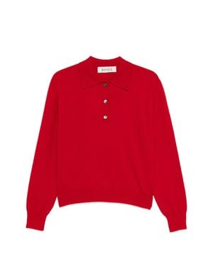 Rohe Classic Polo Collar Sweater - Red