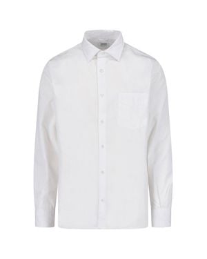 Aspesi 100% Cotton Poplin Button-Down Shirt - White