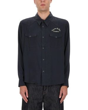 Visvim Western Snap-Front Rayon Shirt - Blue