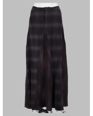 Our Legacy Dusty Merlot Check Flannel Skirt - Black