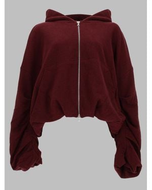 Dries Van Noten Zip-Up Cotton Sweatshirt Sweatshirts - Red