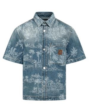 Amiri Artistic Print Casual Shirt - Blue