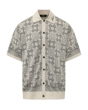 Amiri Quad Check Shirt For Fall Season - Gray