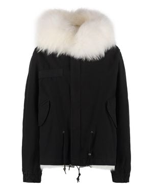 MR & MRS Hooded Short Parka - Black