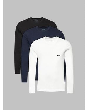 BOSS 3-Pack Logo Crewneck Undershirts - Blue
