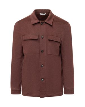 ESTERNO Overshirt Mini Pocket Front With Chest Bag Detail - Brown