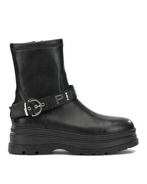 Pinko Leather Ankle Boots - Black