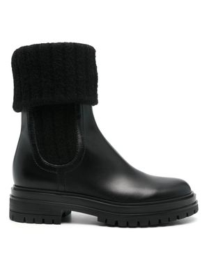 Gianvito Rossi Leather Chelsea Boots - Black
