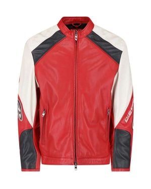 DIESEL L-Ahti Goatskin Leather Jacket - Red