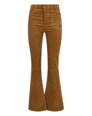 FRAME High-Rise Flare Corduroy Pants - Brown