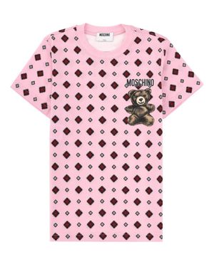 Moschino Graphic Crew Neck T-Shirt - Pink