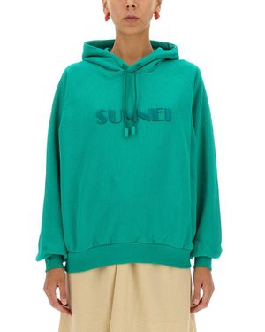 Sunnei Sweatshirt With Logo - Green