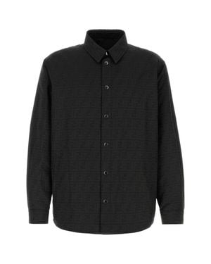 Fendi Embroidered Jacquard Overshirt - Black