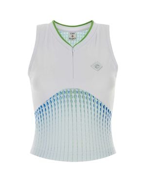 CASABLANCA Multicolored Stretch Jersey Top - Blue