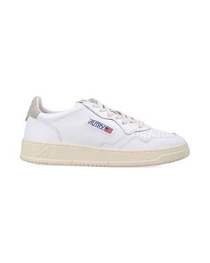 Autry Cow Leather Sneakers With Towel-Lined Interior - White