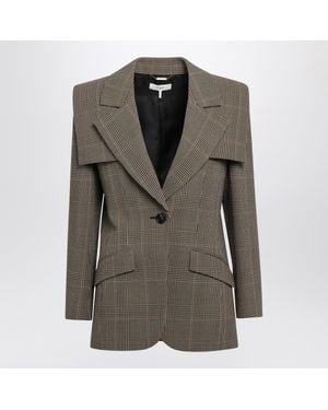 Chloé Cape-Detail Single-Breasted Tailored Jacket - Green