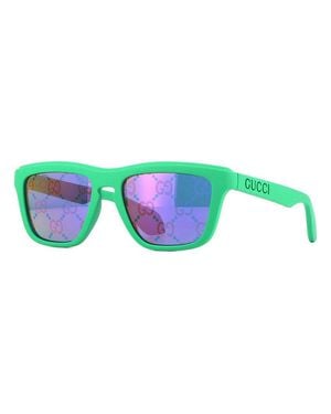 Gucci Gg Pattern Matte Sunglasses - Green