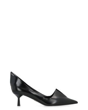 Prada Brushed Leather Pumps - Black