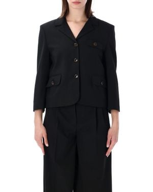THE GARMENT Andora Short Jacket Pinstripes - Black