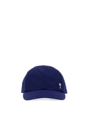 Ami Paris Tech Fabric Baseball Cap For - Blue