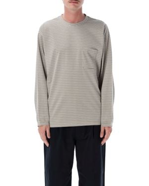 Still By Hand Long-Sleeved Striped Top - Gray