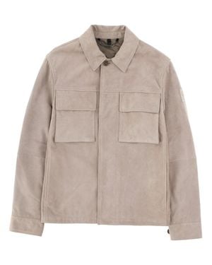 Belstaff Leather Shirt Jacket - Natural