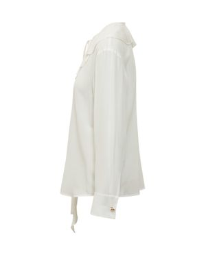 Max Mara Elegant Shirt With Ruffles And Neck Detailing - White