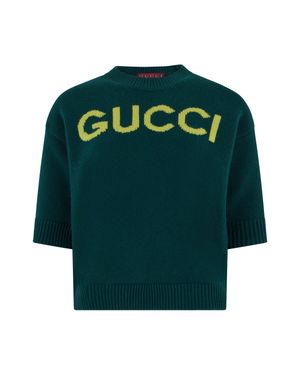 COUTR.COM Gucci Logo Wool Sweater - Green