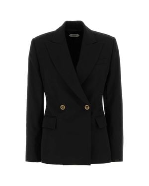 Versace Informal Jacket Heavy Weight Wool Grain De Poudre - Black