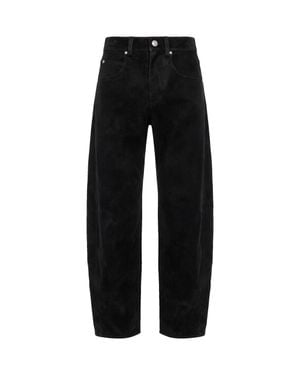 Isabel Marant High-Rise Straight-Leg Pants - Black