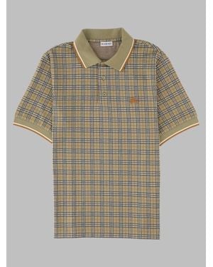 Burberry Checked Short-Sleeve Polo Shirt - Gray