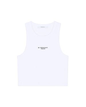 Givenchy Stylish Logo Top With Crêpe Neck And Fitted Design - White