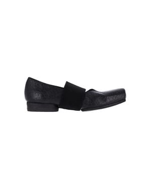 Uma Wang Sleek Calf Leather Flat Shoes - Black