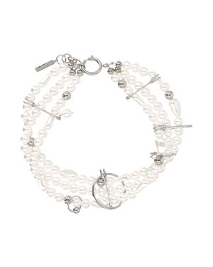 Justine Clenquet Multi-Strand Pearl Bead Choker Necklace - White