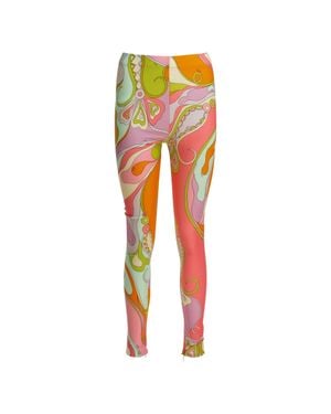 PUCCI High-Waisted Slim Fit Legging With Orchid Print - Orange